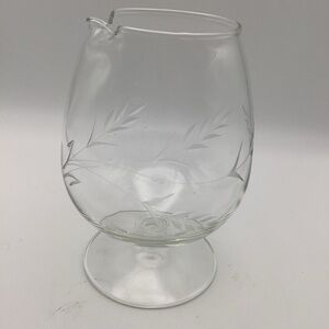 Etched Glass Brandy Snifter with Pour Spout